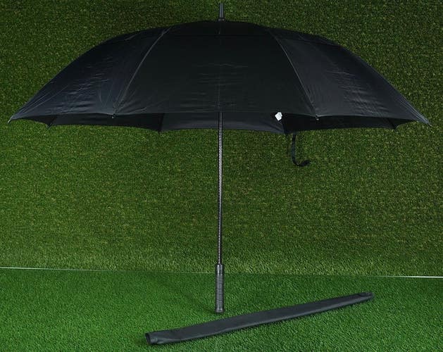 THE FAIRWAY GOLF UMBRELLA DOUBLE CANOPY, 53 BLACK W/ SLEEVE ~ NGAO-62