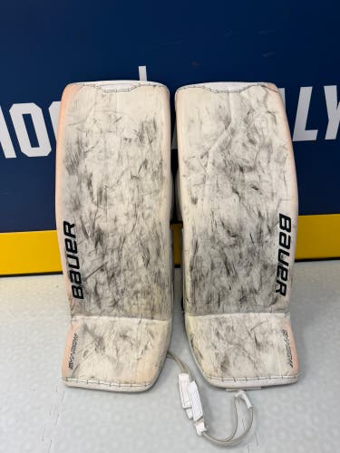 White XS Senior Bauer Supreme Shadow Goalie Leg Pads (Used)