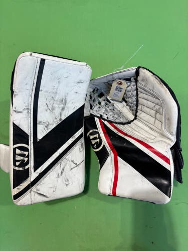 White Junior Warrior Ritual G6 E+ Goalie Glove & Blocker Regular