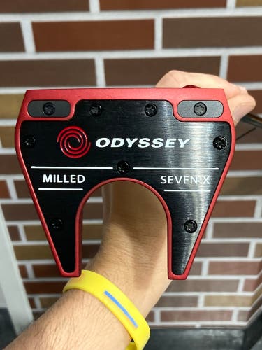 MINT CONDITION Odyssey Red Seven X Milled Right Handed Mallet Putter 35" | Head Cover Included