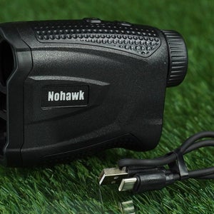 NOHAWK RANGEFINDER RECHARGABLE GOLF MAGNETIC YARDAGE WITH USB CHARGE CORD, BLACK