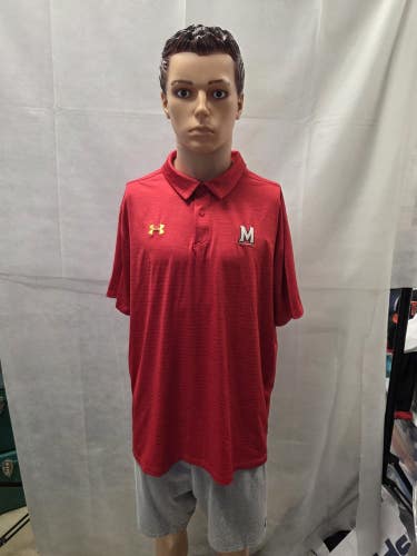 Team Issued Maryland Terrapins Under Armour Polo XL NCAA