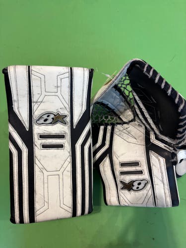 White Intermediate Brian's Optik X3 Goalie Glove & Blocker Regular
