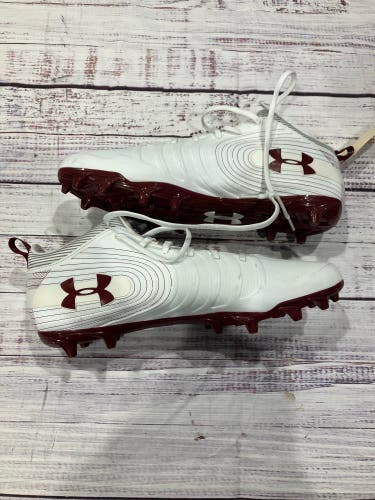 White Temple University Under Armour Nitro Football Cleats I Size 15 (New)