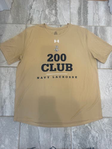 Navy Lacrosse Gold Large Men's Under Armour Shirt (Used)