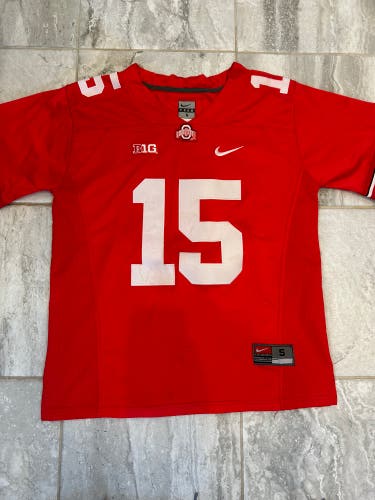 Ohio State Football Ezekiel Elliott Red Small / Medium Men's Nike Jersey (Used)