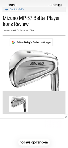 Men's 2008 Mizuno MP-57 Right Handed Iron Set Stiff Flex 38.75" (Used)