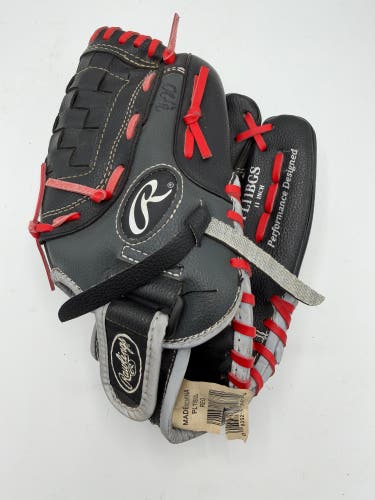 Rawlings Players Series RH Baseball Glove 11" Black/Red