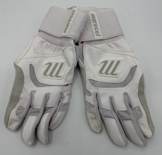 Small White Marucci Signature Batting Gloves