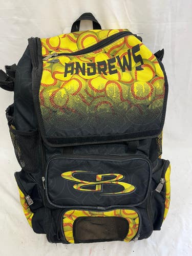 Used BoomBah SOFTBALL BACKPACK BB/SB Player Backpack Yellow 11692-S000151689