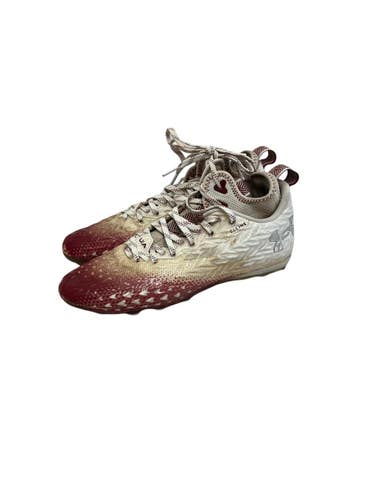 Used Under Armour SPOTLIGHT CLONE Adult FB Cleats White And Red Senior 8 11692-S000152043