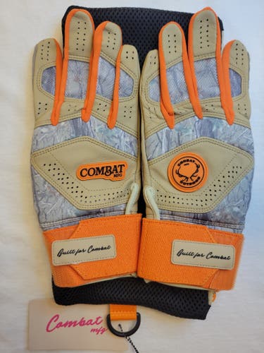 NEW Large Combat Mfg Longstrap Baseball Batting Gloves