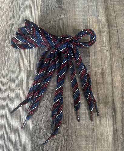 Lot of 4 Black/Red/Blue Patterned Lacrosse Shooting Strings – New