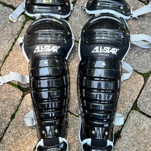 NEW All-Star LG912LS 13.5" Catcher's Leg Guards Black Baseball NWT