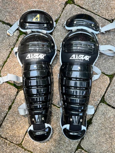 NEW All-Star LG912LS 13.5" Catcher's Leg Guards Black Baseball NWT