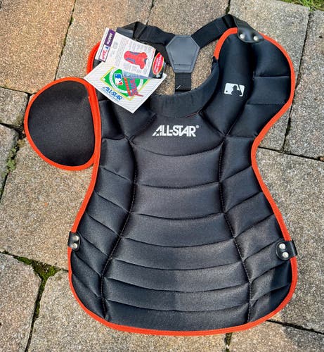 NEW All-Star CP25PRO Adult Pro Catcher's Chest Protector Black/Orange NWT MLB