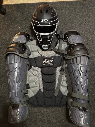 Black/Gray Rawlings Velo 2.0 Catcher's Set (Used)