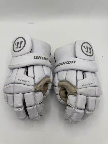 Large White Warrior Burn Lacrosse Gloves