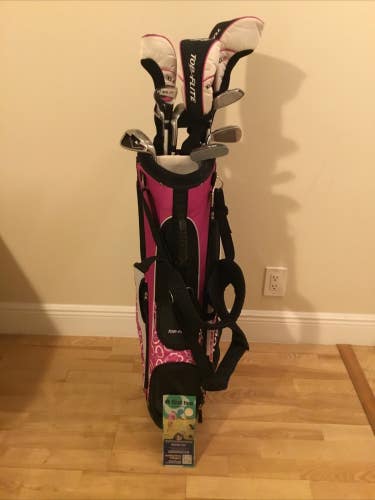 Top Flite Ladies XL Ti Full Set D, 3W, 5W, 4H, 5H, 6-PW, Putter & Stand Bag VGC