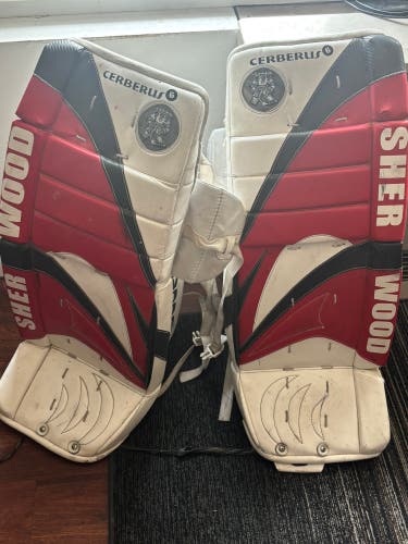 34" Sher-Wood Cerberus 6 Goalie Leg Pads (Used)