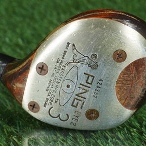 PING EYE 2 3 WOOD KARSTEN ZZ LITE STIFF FLEX STEEL RH ~ VINTAGE!!