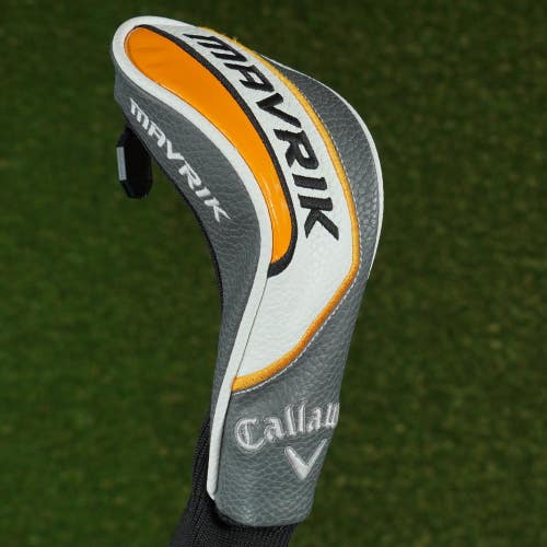 CALLAWAY MAVRIK HYBRID HEADCOVER WHITE / GRAY / ORANGE SOCK WITH CHANGEABLE #'S