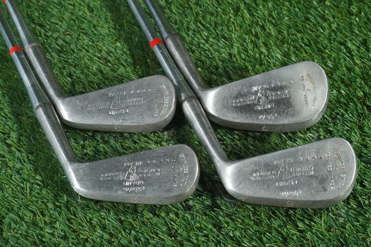 VINTAGE HILLERICH & BRADSBY GRAND SLAM BETA IRONS SET 2,3,5,7 STAINLESS STEEL RH