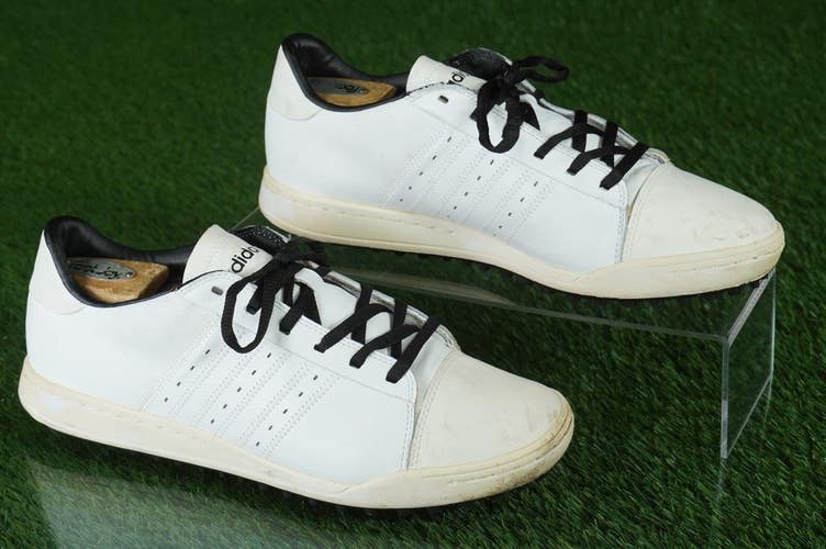 ADIDAS ADICROSS II GOLF SHOES MENS 9.5 SPIKELESS, WHITE / BLACK ~ 816459