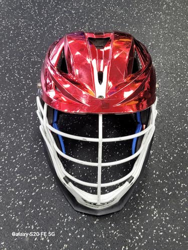 Used Cascade XRS CHROME RED Lacrosse Helmet Red One Size 11849-S000042129