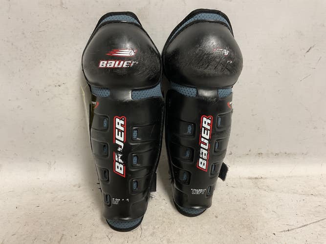 Used Bauer IMPACT 300 YTH Youth Shin Guards Black 9" 11855-S000207299