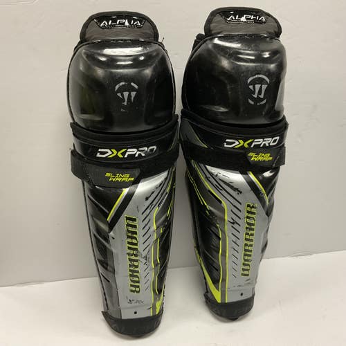 Used Warrior ALPHA DX PRO Junior Shin Guards Black And Neon Green 13" 11855-S000207246