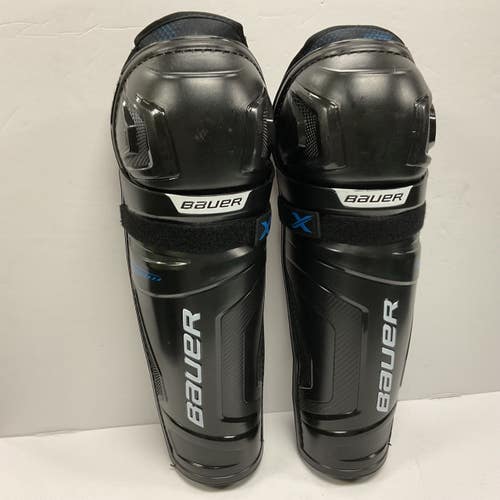 Used Bauer X Intermediate Shin Guards Black And Royal Blue 14" 11855-S000207245