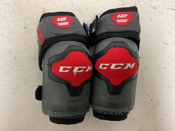 Used CCM 12 Junior Elbow Pads Grey And Red SM 11855-S000207377