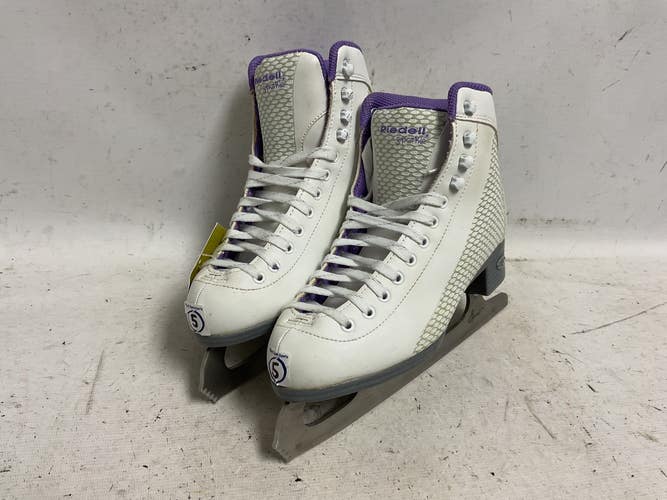 Used Riedell SPARKLE Girls Softboot Skate White Junior 05 11855-S000207359