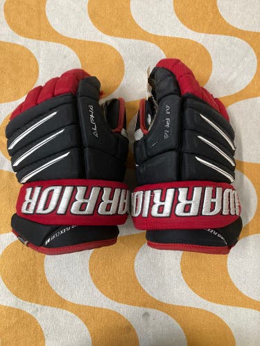 Red Senior Warrior Alpha QX Pro Gloves 14" (Used)