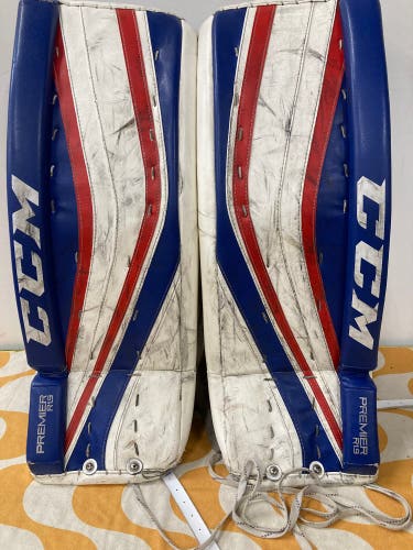 Blue 30" Intermediate CCM Premier 1.9 Goalie Leg Pads (Used)