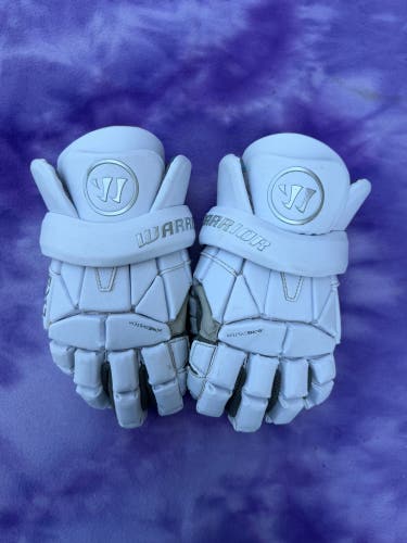 White Large Warrior Evo Lacrosse Gloves (Used)