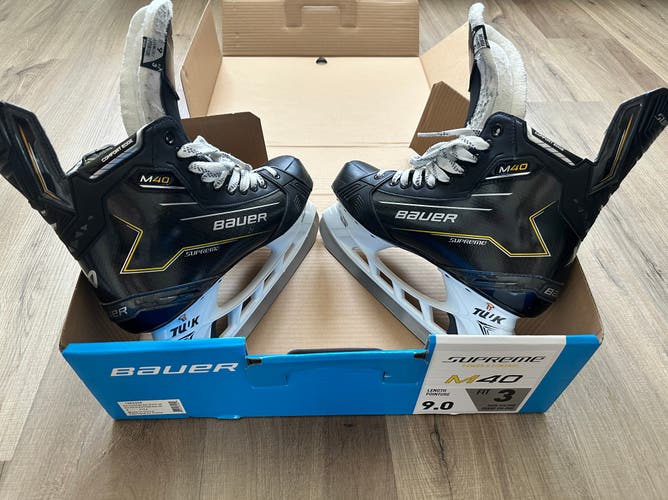 Bauer Supreme M40 Senior Hockey Skates Size 9 Fit 3 w/ LS Pulse Steel