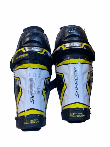 Used Bauer SUPREME Senior Shin Guards Black 10" 11706-S000383015