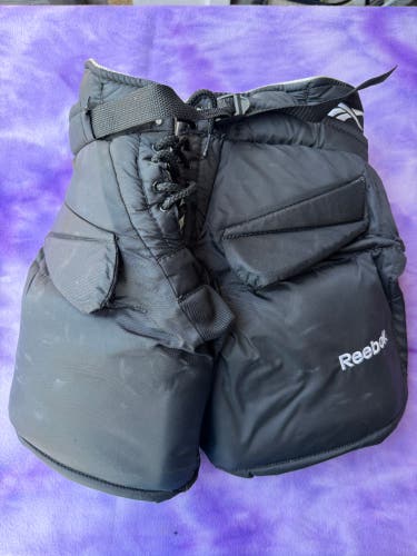 Black Junior Medium Reebok HPG Hockey Goalie Pants (Used)