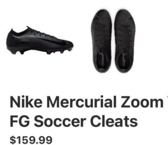 Black Men's Size M 9.5 (W 10.5) Nike Mercurial Vapor Cleats (New)