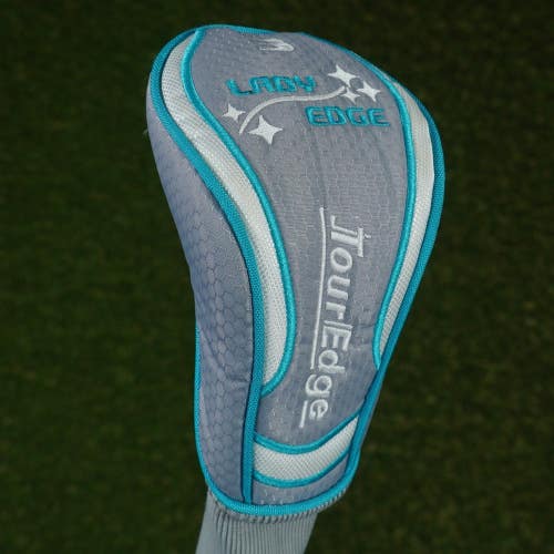 Tour Edge Lady Edge 3 Fairway Wood Headcover 3W Sock Women's Gray / Blue ~ LOOK!