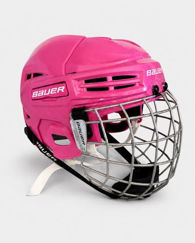 Pink Bauer IMS 5.0 Hockey Helmet Combo With Cage — Size Small