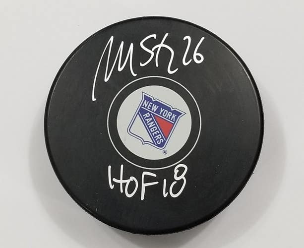 MARTIN ST. LOUIS Autographed New York Rangers NHL  Signed Hockey Puck HOF