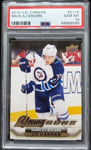 2015 Upper Deck NIKOLAJ EHLERS Young Guns Canvas Rookie C116 PSA 10 Gem Mint