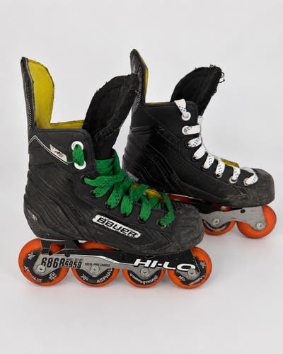 Bauer RS Youth Inline Roller Hockey Skates – Size 1 – Hi-Lo Chassis w/ Labeda asphalt wheels