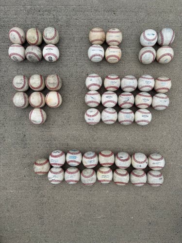 Lot of 50 High Quality Used Baseballs Perfect Game, PBR, College, Frontier League, Wilson & Rawlings