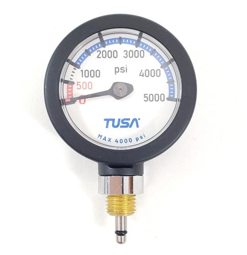 Tusa Compact 2" 5,000 PSI SPG Submersible Pressure Gauge with Spool Scuba Dive