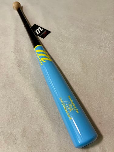 Marucci 31”/28oz LINDY12 Maple Wood Custom Cut-M Baseball Bat Baby Blue/Natural Eclipse NEW