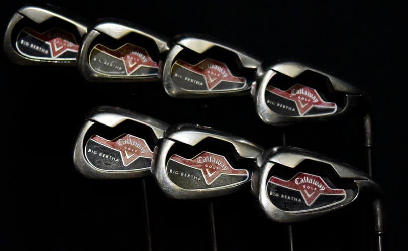 CALLAWAY BIG BERTHA IRON SET 3-9 PW FLEX: REGULAR LENGTH: (5) 38.5 IN RH